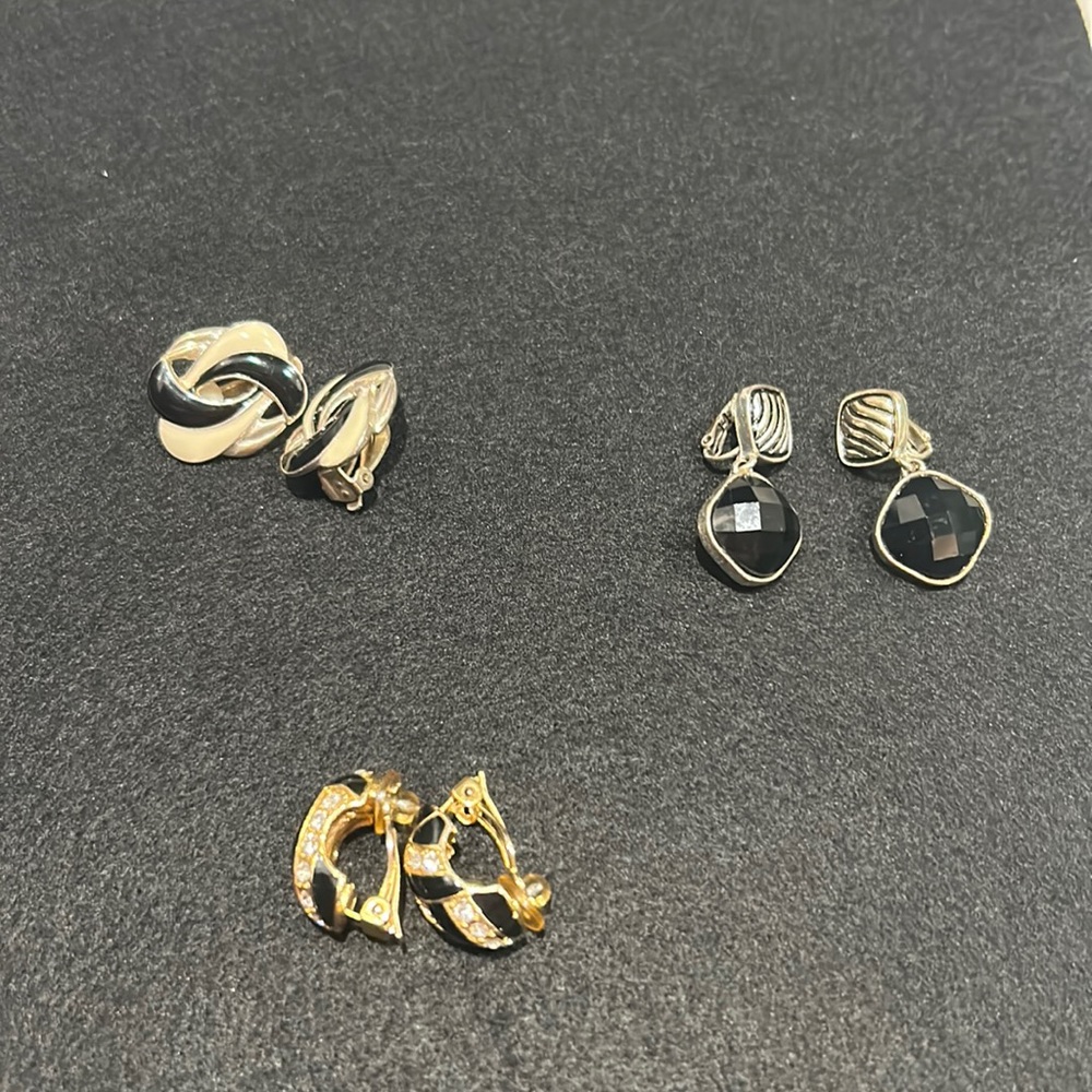 3 pack of vintage clip earrings
